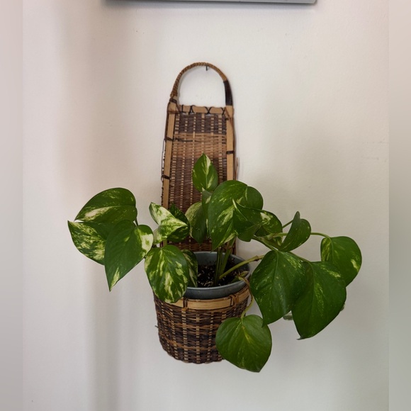 Other - MCM Woven Wicker Wall Hanging Basket Planter